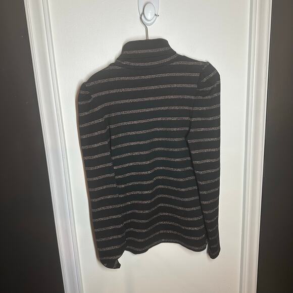 Veronica Beard Women's Cedar Striped Metallic Turtleneck Knit Top Size Medium - Picture 6 of 6